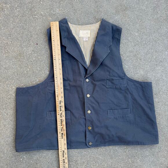 Scully Rowan Western Range Wear Canvas Gray Western Dress Vest RW041 4XL - Picture 4 of 5